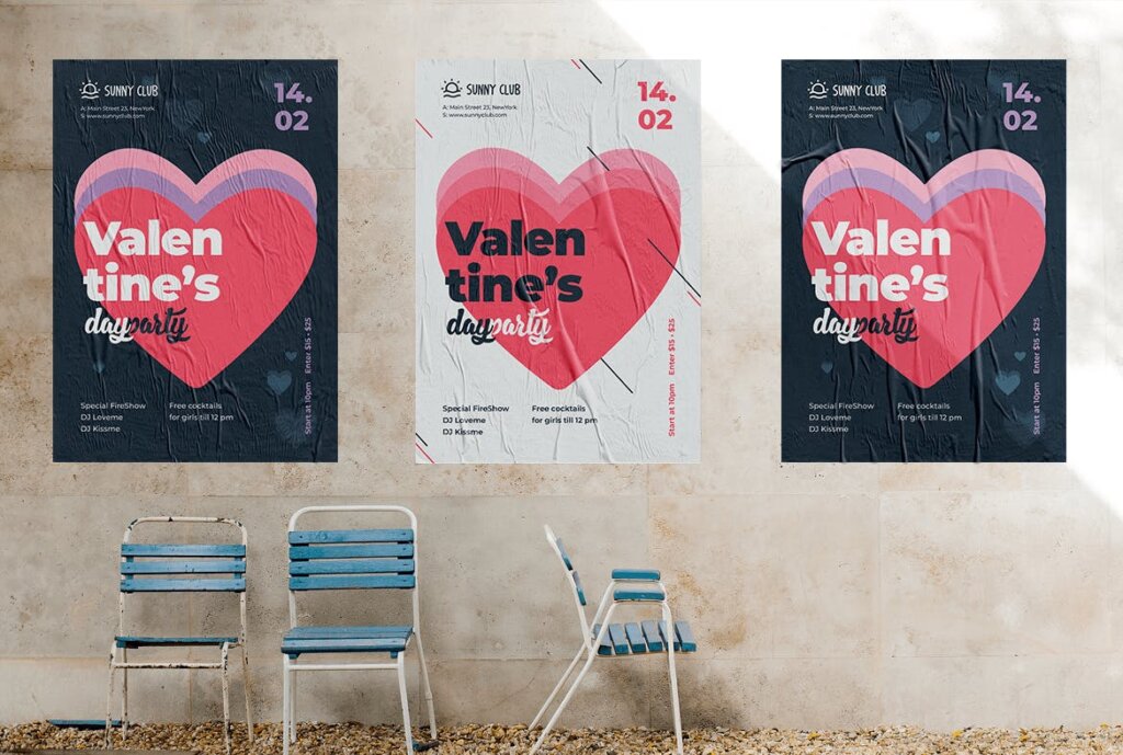 创意情人活动派对海报传单模板素材Valentine Party Poster 4插图4