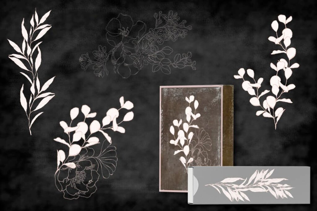 白色花环装饰图案/婚礼邀请函装饰图案纹理素材Blush Foliage Clip Art Bundle插图5