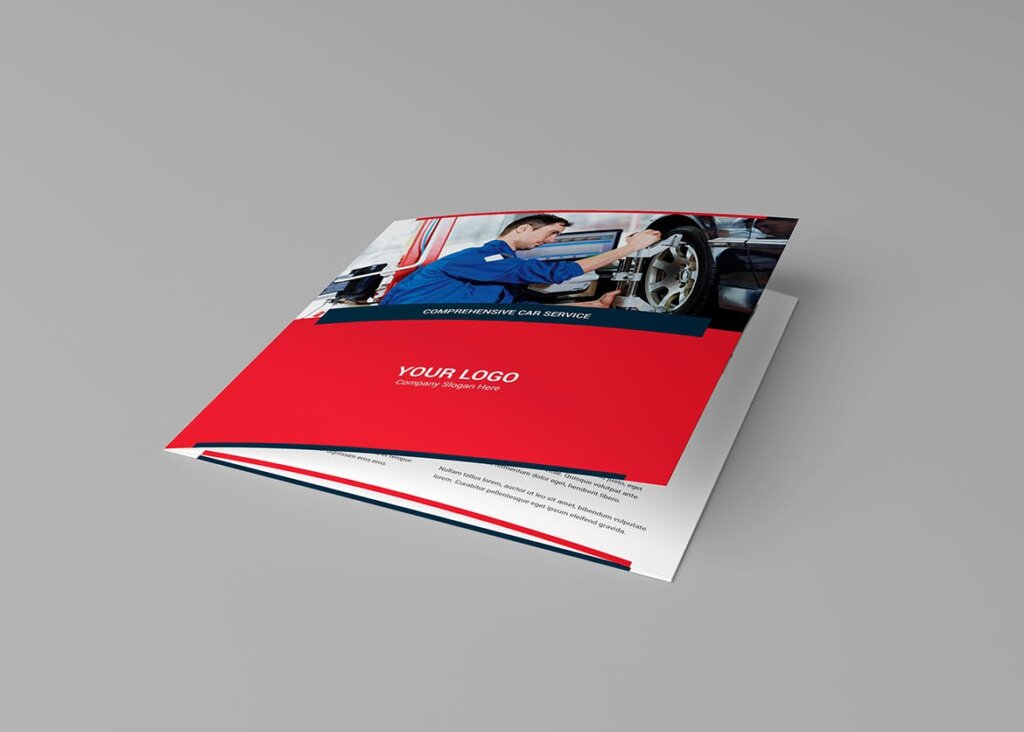 汽车维修/汽车服务三折页宣传素材模版素材Brochure Auto Repair Tri Fold Square插图5