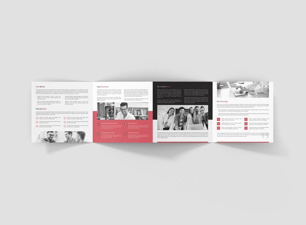 互联网公司金融产品宣传模版素材下载Brochure Business Marketing 4 Fold Square插图5