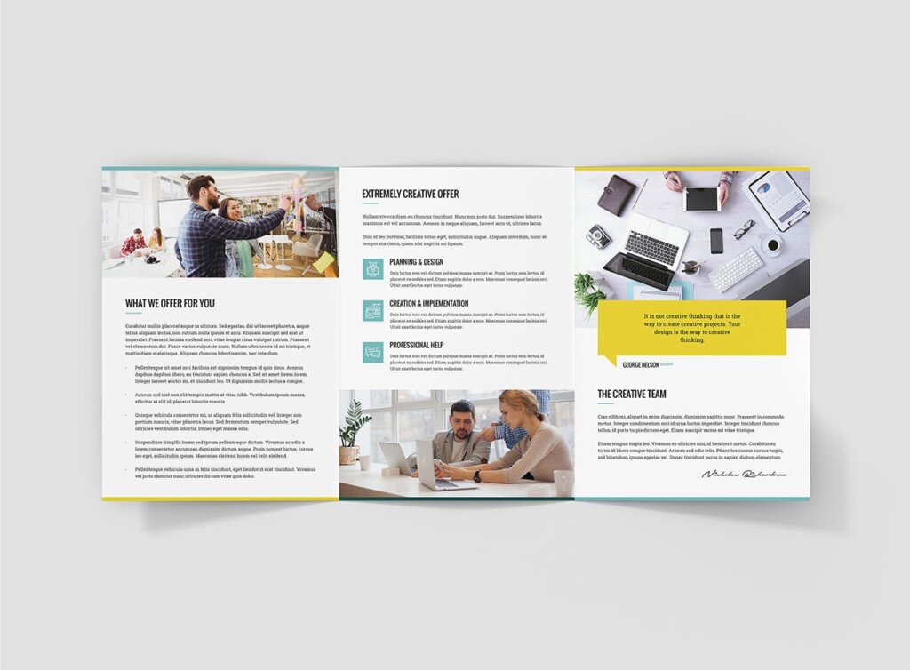 企业产品品牌建筑设计宣传模版素材下载Brochure Creative Agency Tri Fold A5插图5
