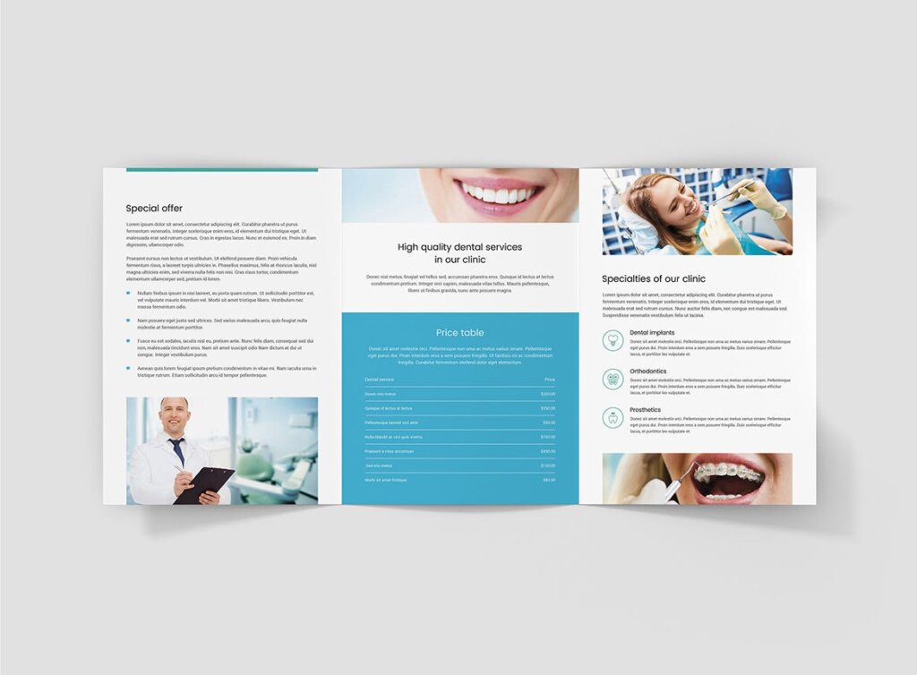 医疗口腔医学折页模板素材下载模板素材下载Brochure Dentist Tri Fold A5插图5