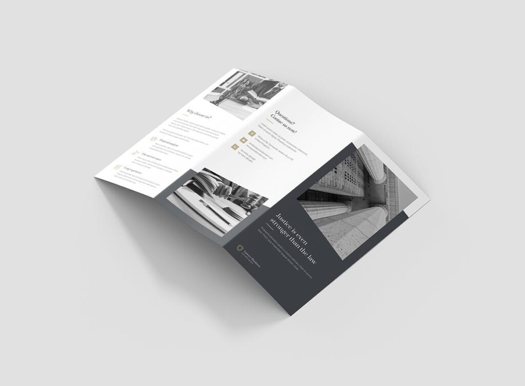 律师事务所咨询行业市场营销产品折页模版素材下载Brochure Lawyer Tri Fold插图5