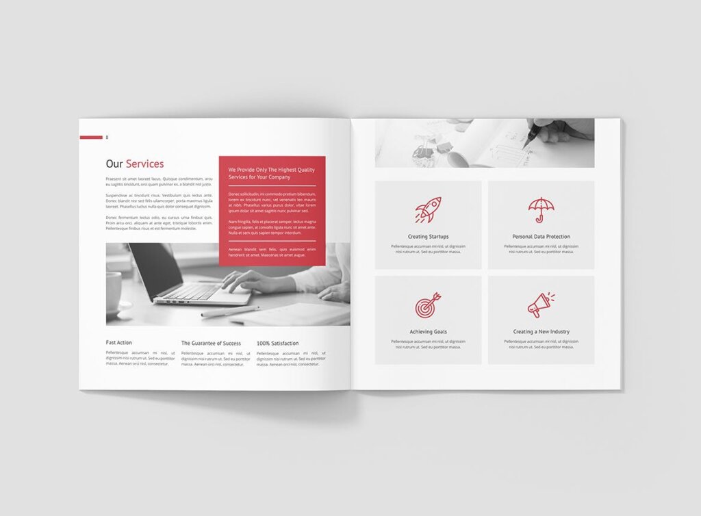 企业商务宣传手册模版素材下载Business Marketing Company Profile Square插图5