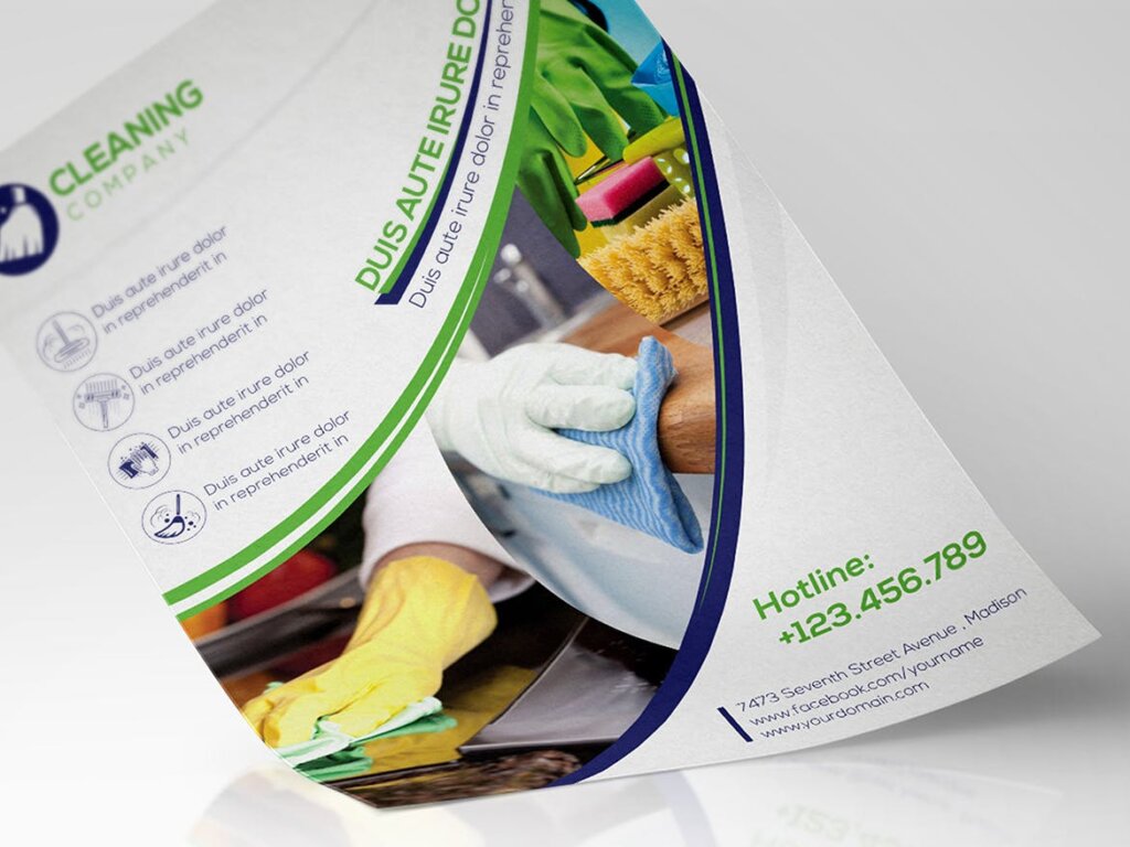 清洁环卫行业宣传小册子PSD模板素材Cleaning Company Flyer Template插图5