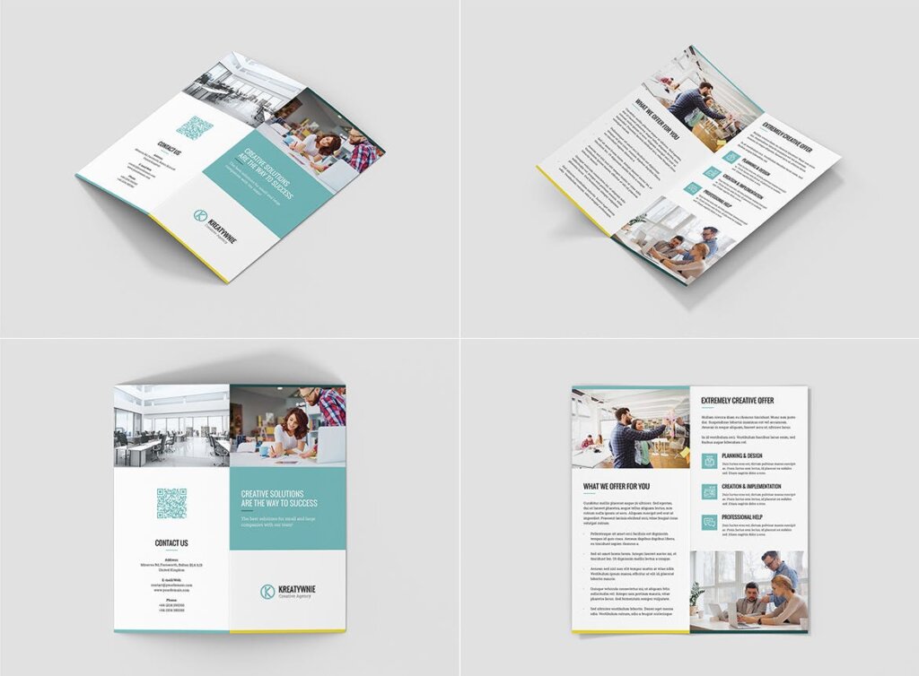 公司介三折页/建筑设计工作室传单模板素材Creative Agency Brochures Bundle 10 in 1插图5