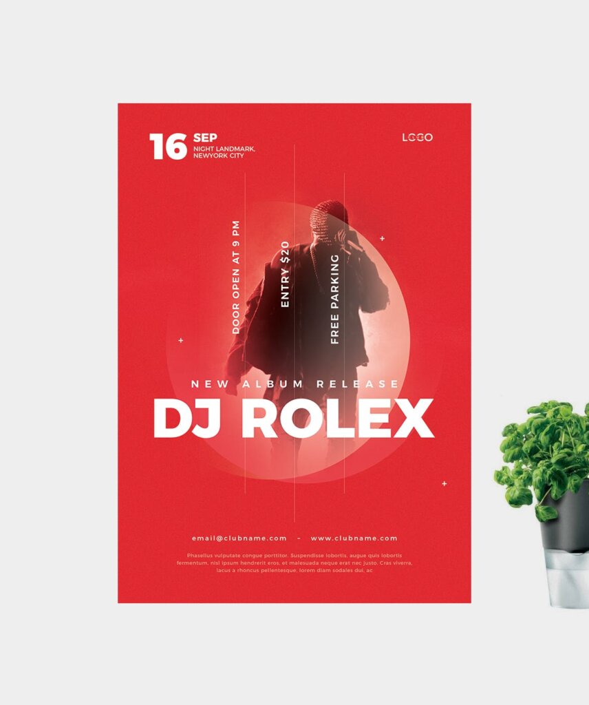 精致网格版式DJ音乐会传单海报传单DJ Concert Flyer PVW8NU插图5