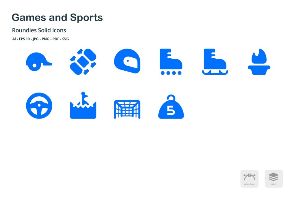 游戏和运动创意系列图标源文件下载Games and Sports Roundies Solid Glyph Icons插图5