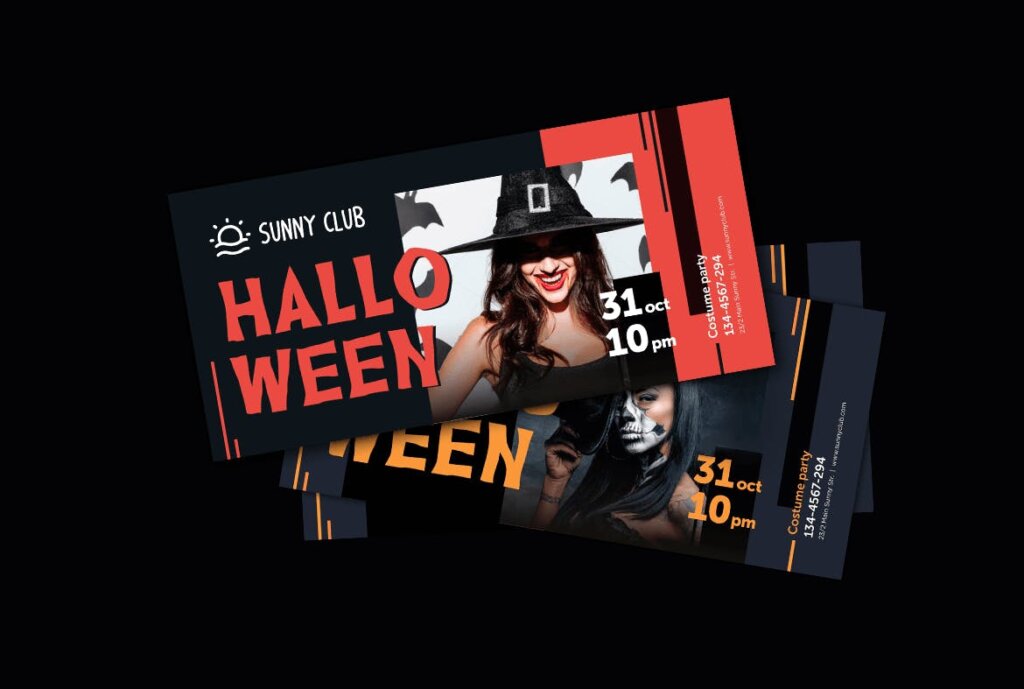 创意版式万圣节海报传单模板素材下载Halloween Party Poster Flyer W4SKEA插图4