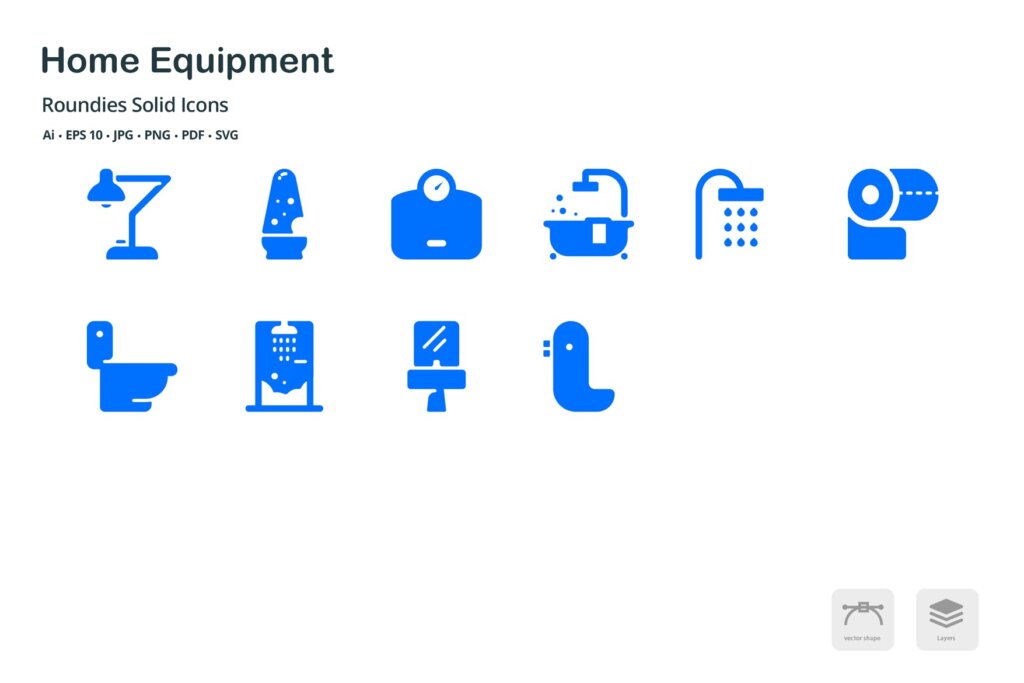 智能家庭设备希系列图标源文件图标素材下载Equipment Roundies Solid Glyph Icons插图5