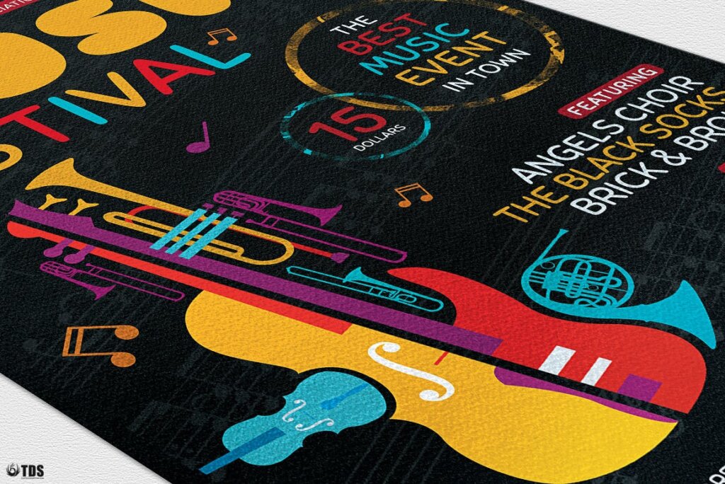 音乐节传单海报模版素材下载Music Festival Flyer Template V10插图5