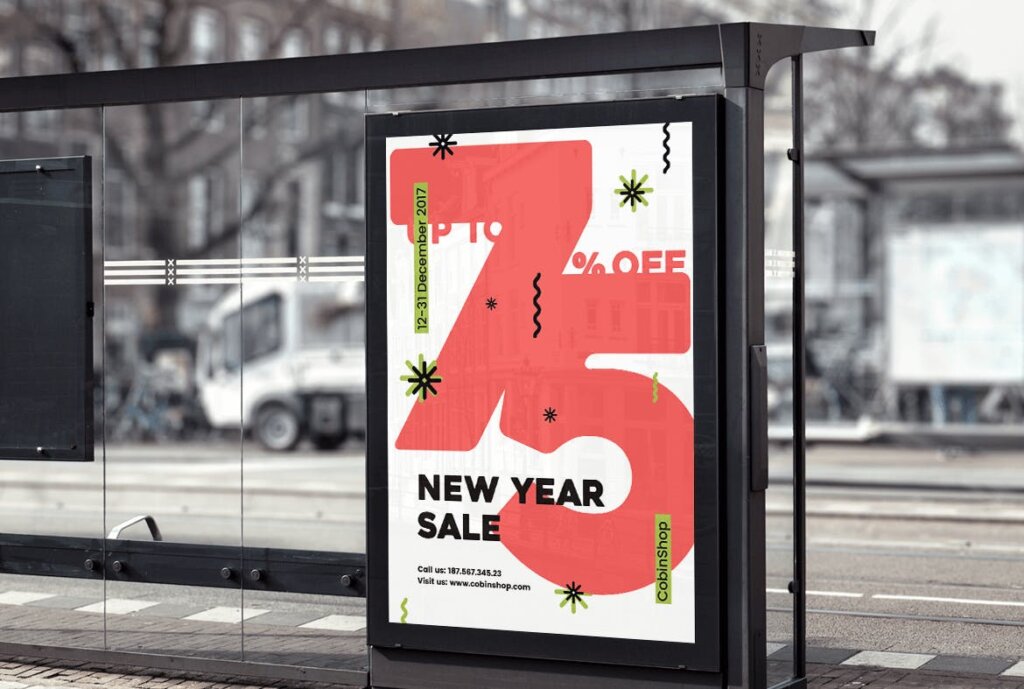 新年促销创意版式设计海报传单模板素材New Year Sale Flyer Poster插图5