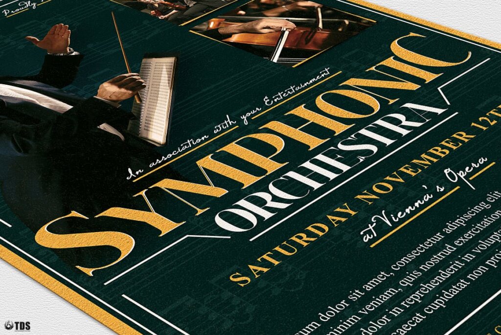 交响会音乐会传单海报模板素材下载Symphonic Orchestra Flyer Template V2插图5