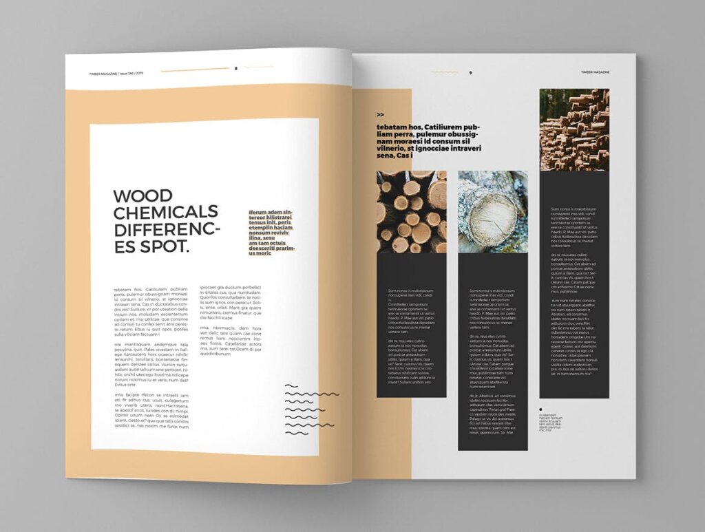 高端木材森林杂志手册模板素材下载Timber Magazine Template插图5
