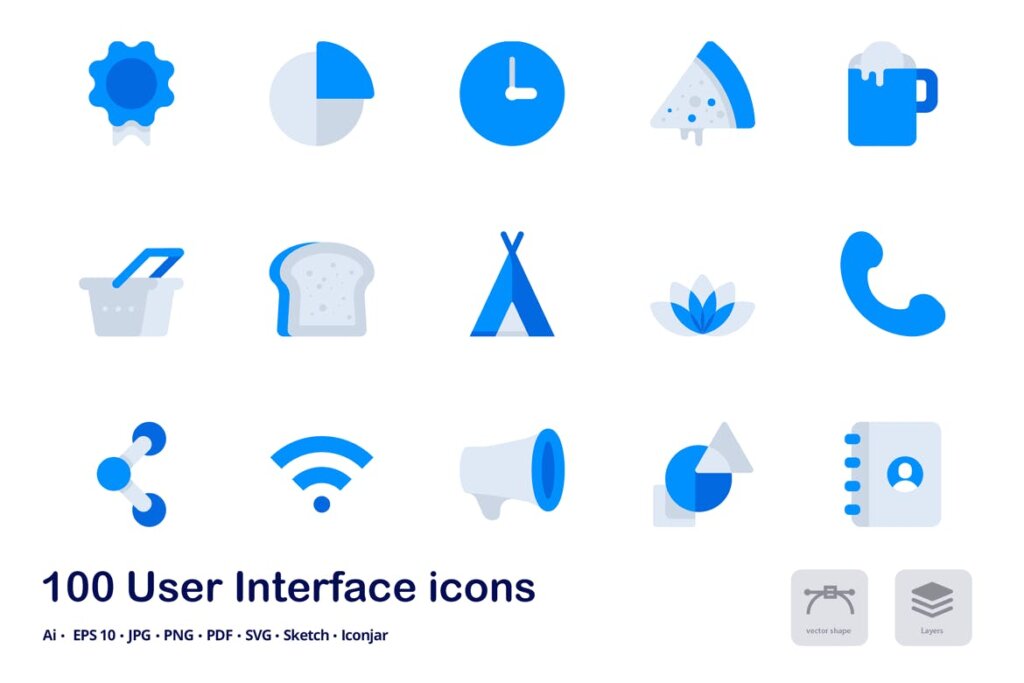 矢量平面双色系统矢量剪影图标icon源文件下载User Interface Accent Duo Tone Flat Icons插图5