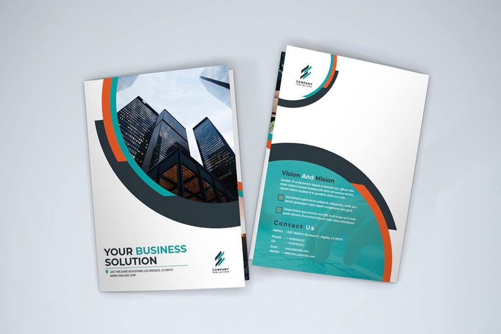 企业商务宣传册/企业三折页画册模板素材下载Bifold Business Brochure插图6