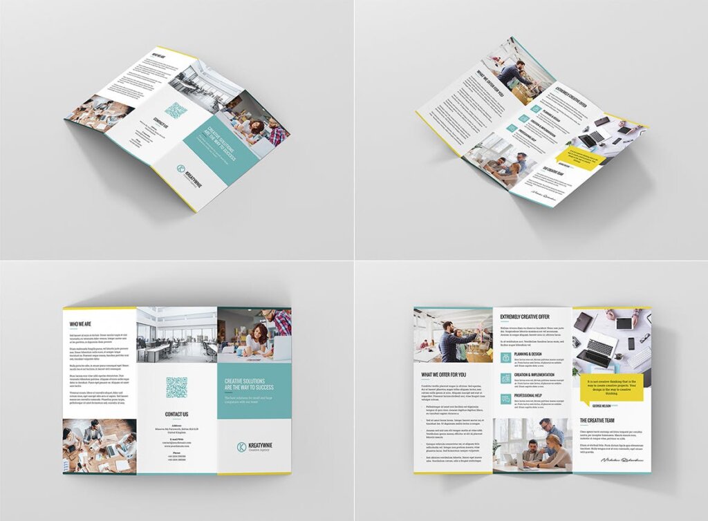 公司介三折页/建筑设计工作室传单模板素材Creative Agency Brochures Bundle 10 in 1插图6