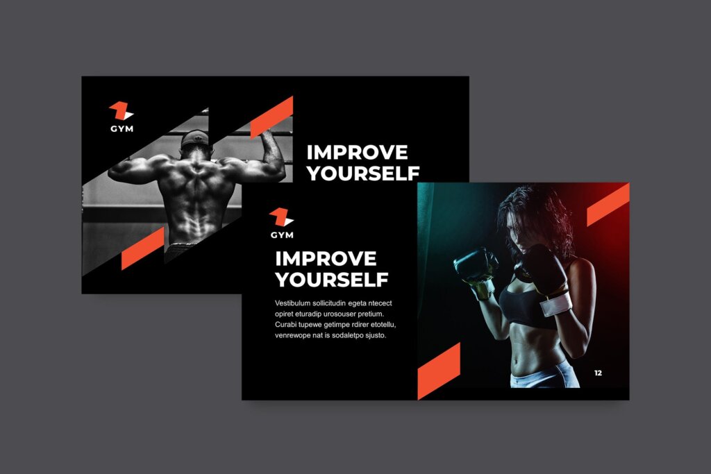 运动健身概念主题幻灯片宣讲模板素材Gym PowerPoint Presentation Template插图6
