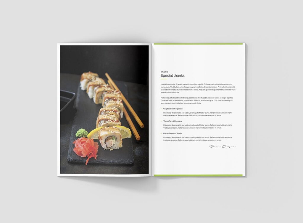 海鲜料理自助餐菜单折页模板素材下载Mini Brochure Sushi Restaurant A5插图6