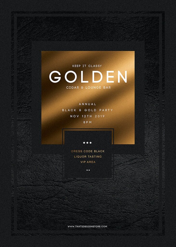 Minimal Black and Gold Flyer Template V1插图6