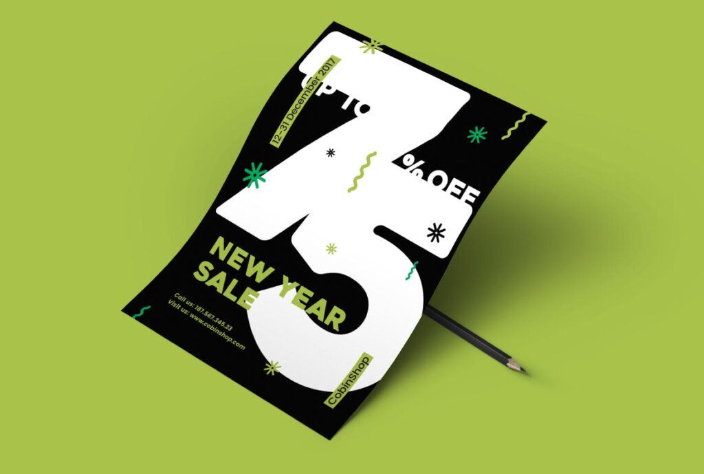 新年促销创意版式设计海报传单模板素材New Year Sale Flyer Poster插图6