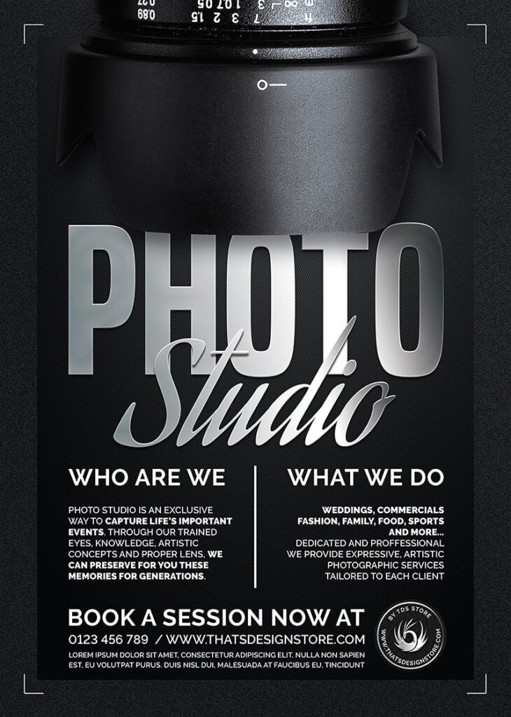 高端相机介绍销售海报传单模板素材Photo Studio Flyer Template V2插图6