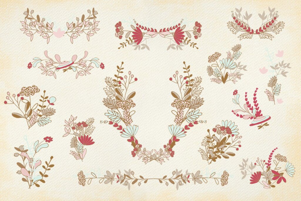 文艺复兴时期装饰图案纹理素材下载Renaissance Flowers 9ENVHF插图5