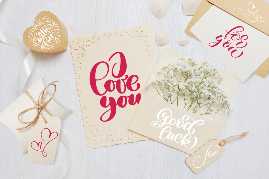 情人节贺卡/抱枕装饰图案纹理素材Valentines Day lettering photo overlays插图6