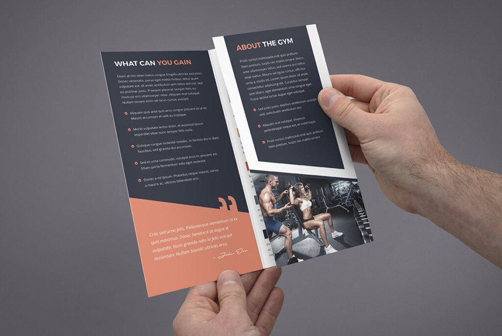 健身房俱乐部培训健身房传单海报模版素材下载Brochure Gym Tri Fold插图7