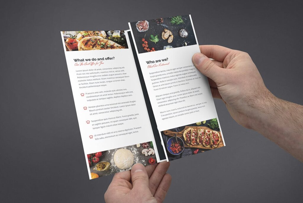 西餐厅海鲜料理餐饮品牌印刷品三折页模版素材下载Brochure Restaurant Tri Fold插图7