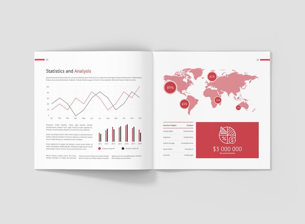 企业商务宣传手册模版素材下载Business Marketing Company Profile Square插图7