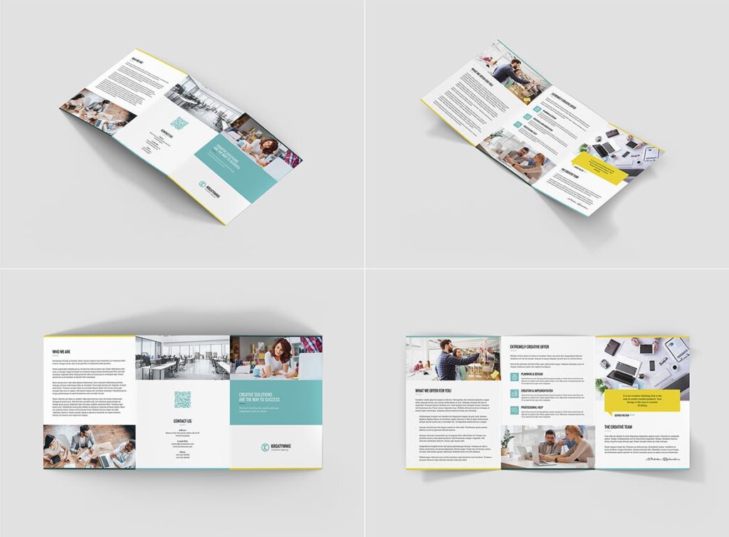 公司介三折页/建筑设计工作室传单模板素材Creative Agency Brochures Bundle 10 in 1插图7