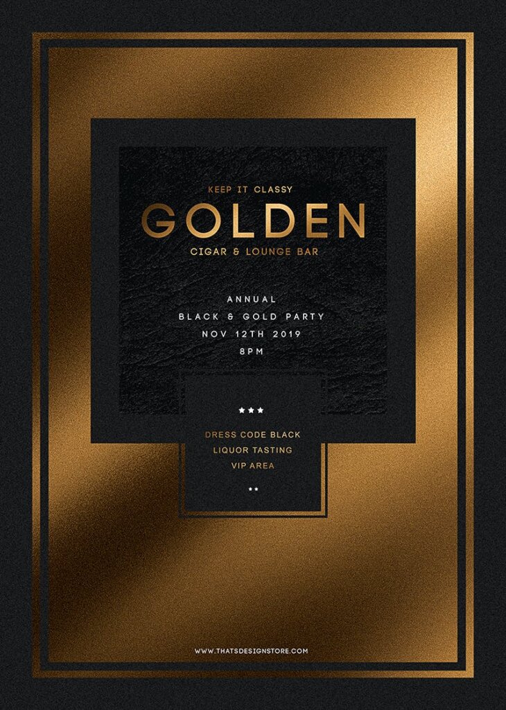 Minimal Black and Gold Flyer Template V1插图7