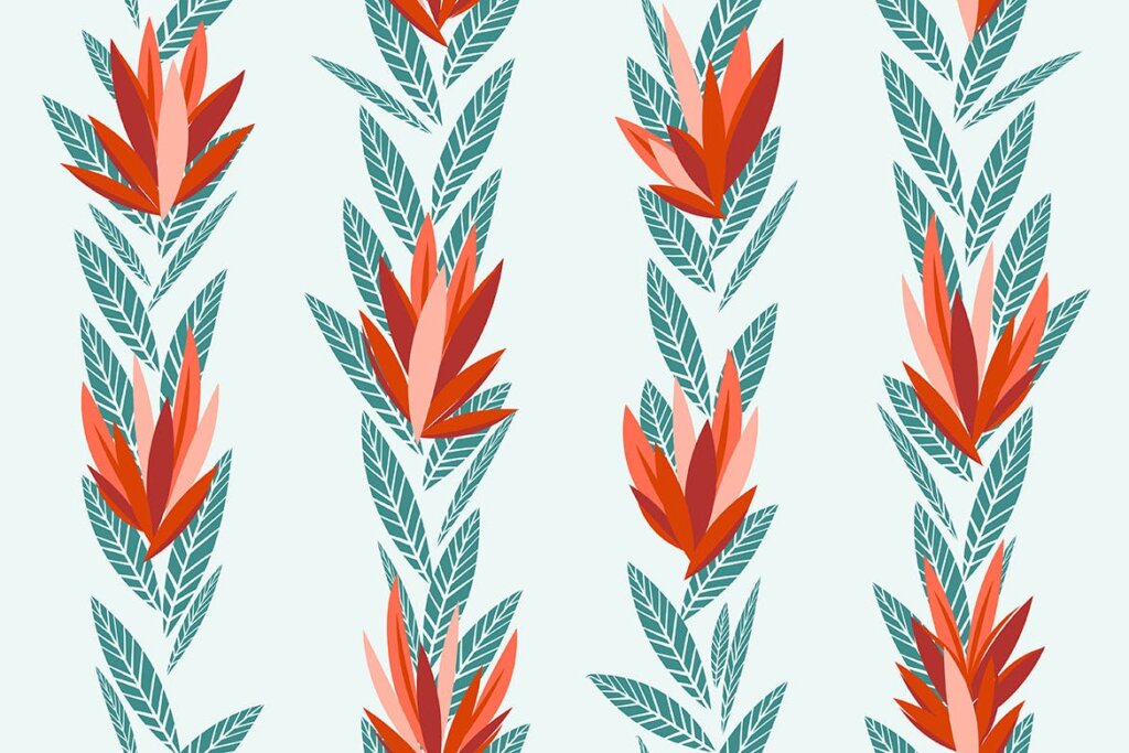 精致花纹叶子模版素材装饰图案纹理素材下载Colorful Foliage Seamless Patterns插图8