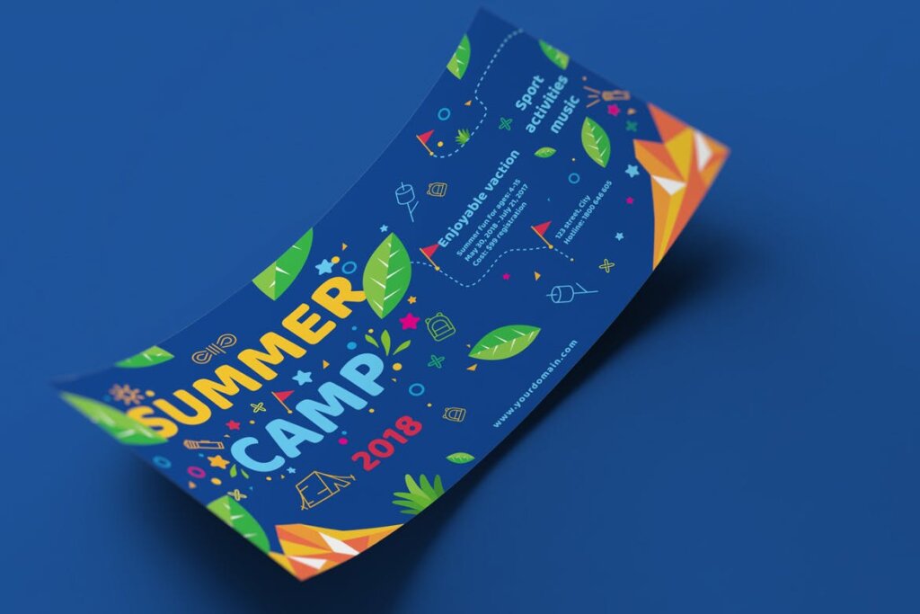 夏季节日传单海报模版素材下载Kids Summer Camp-Set Template插图8