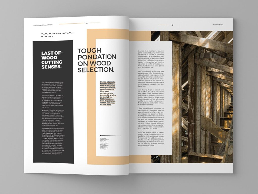 高端木材森林杂志手册模板素材下载Timber Magazine Template插图8
