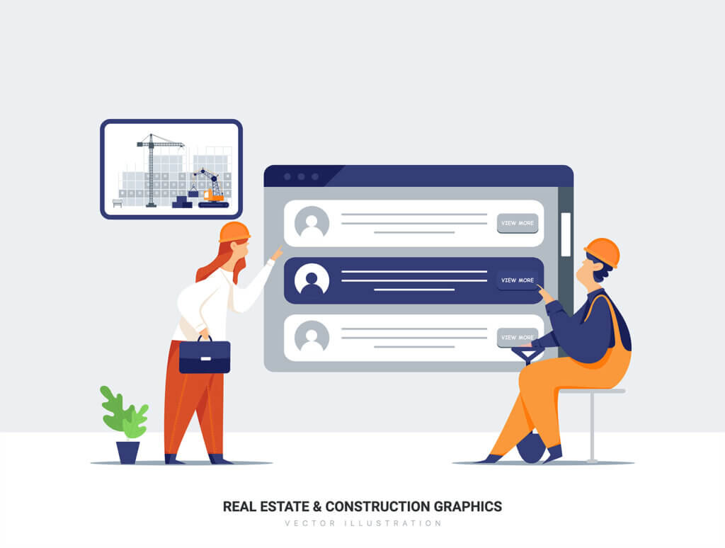 建筑插画场景素材模板下载Aquarius – Real Estate & Construction Vector Scenes插图2