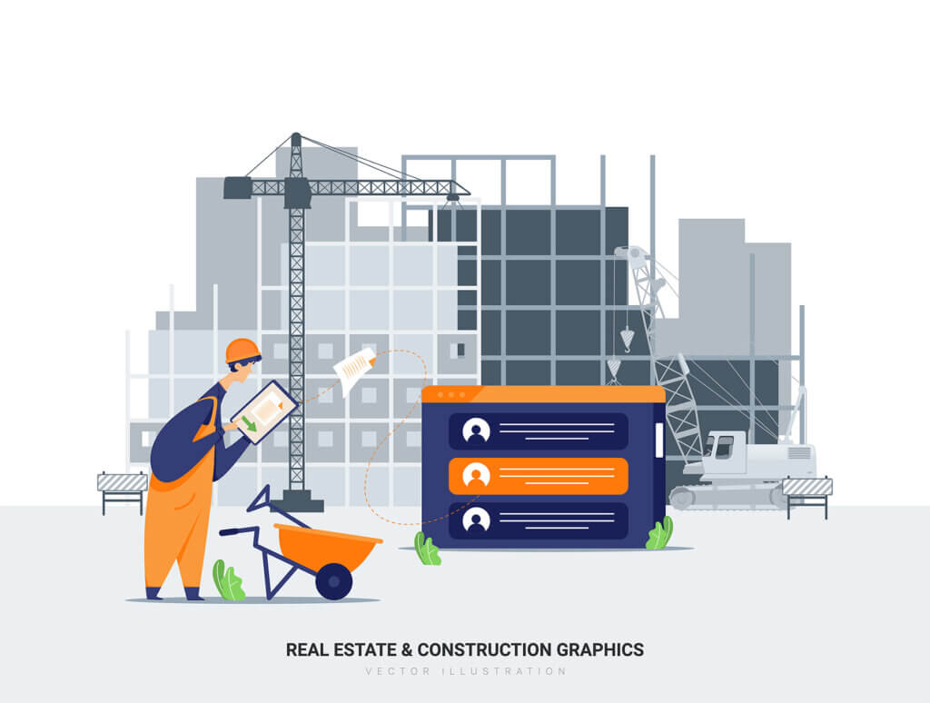 建筑插画场景素材模板下载Aquarius – Real Estate & Construction Vector Scenes插图3