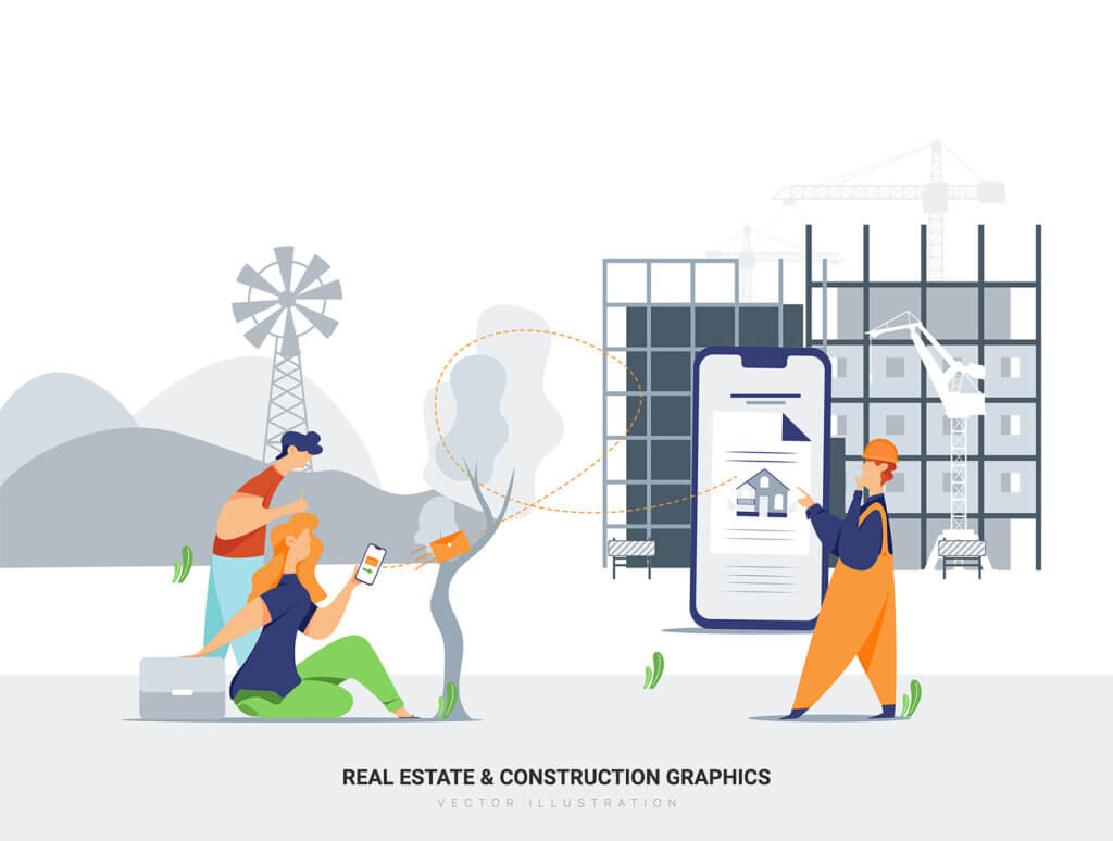 建筑插画场景素材模板下载Aquarius – Real Estate & Construction Vector Scenes插图6