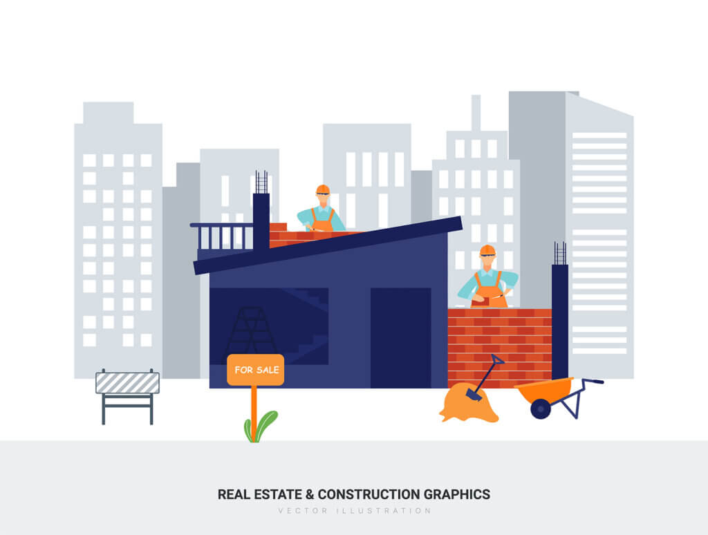 建筑插画场景素材模板下载Aquarius – Real Estate & Construction Vector Scenes插图8