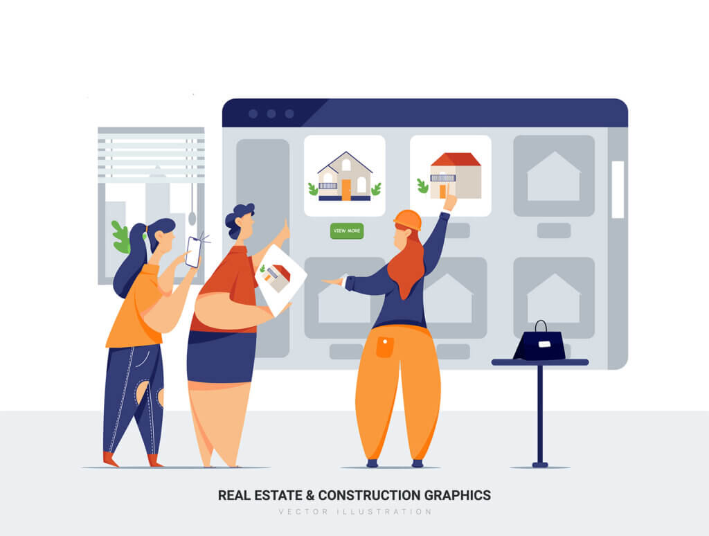 建筑插画场景素材模板下载Aquarius – Real Estate & Construction Vector Scenes插图9