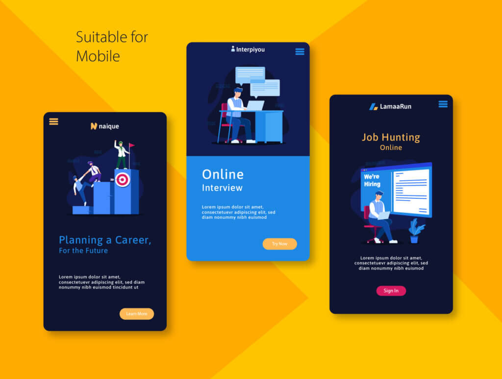 企业市场演示场景插画素材模板下载JOBISCO – Job Search & Career Illustration Kit插图5