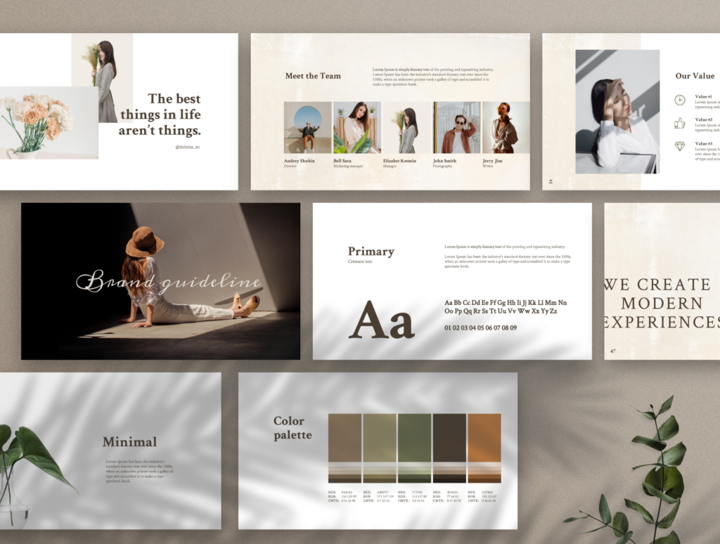 品牌指南介绍类幻灯片PPT模板素材下载 MERYLIN – Powerpoint Brand Guidelines插图1