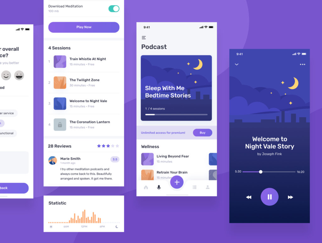 健身运动瑜伽健身UI界面素材设计套件素材Momotaro UI Kit插图7