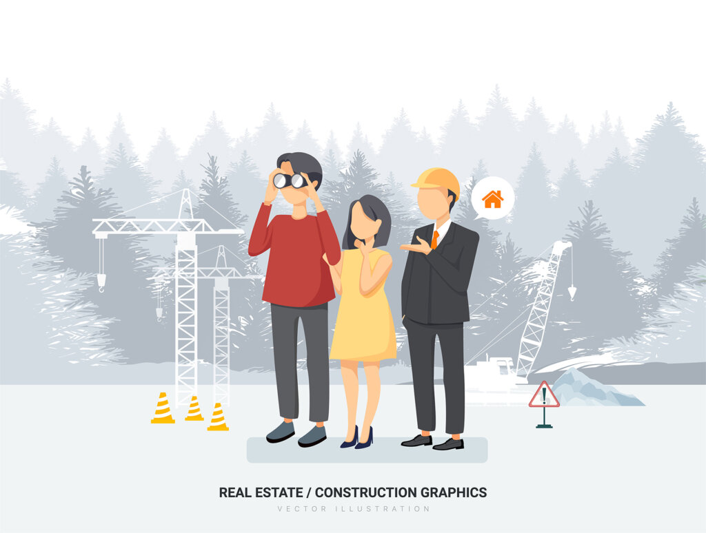 建筑工地施工场景插画素材模板下载Pisces – Real Estate & Construction Vector Scenes插图12