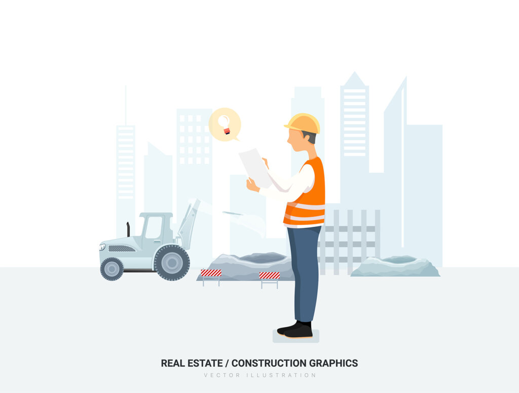 建筑工地施工场景插画素材模板下载Pisces – Real Estate & Construction Vector Scenes插图10