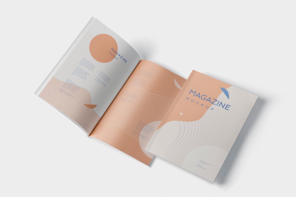 企业文化小册子/杂模板素材下载Brochure – Magazine Mockup Set – 7×10 Inch