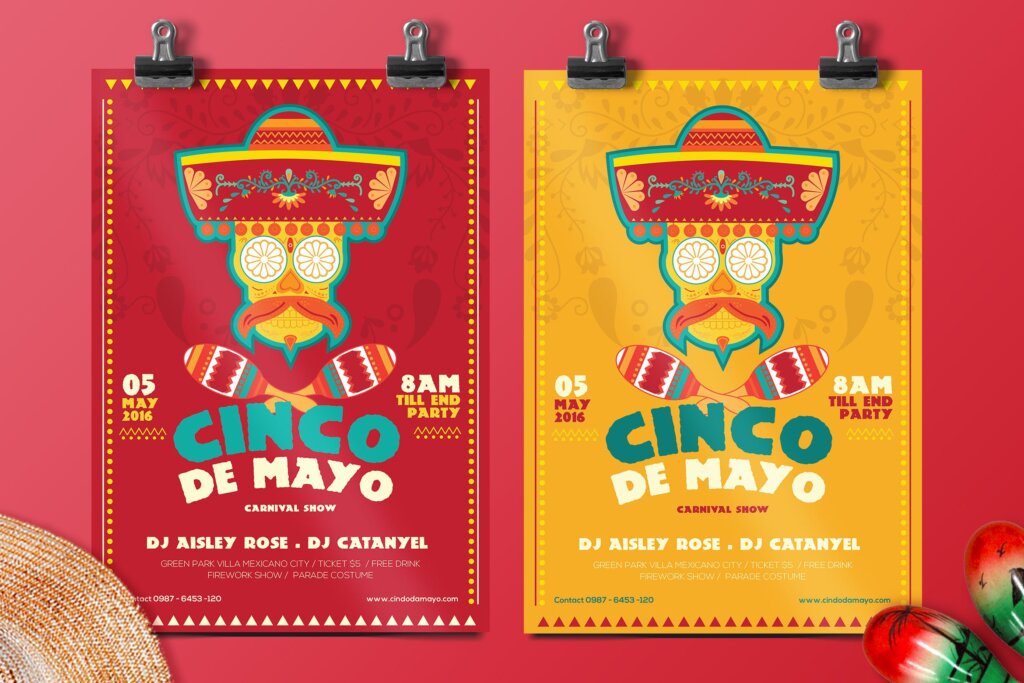 传统节日海报传单模板素材下载Cinco De Mayo Flyer