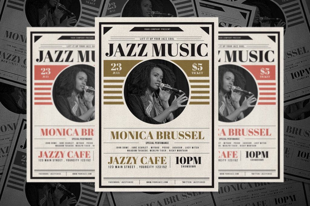 经典爵士乐海报模板宣传单Classic Jazz Flyer