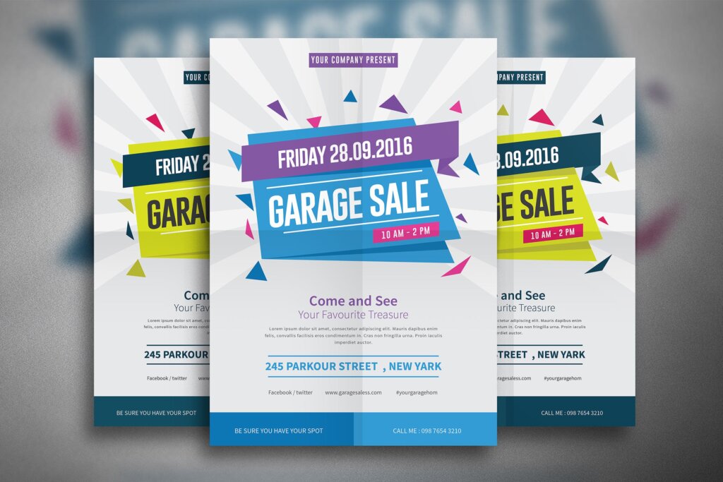 销售活动海报宣传单模板Garage Sale Flyer